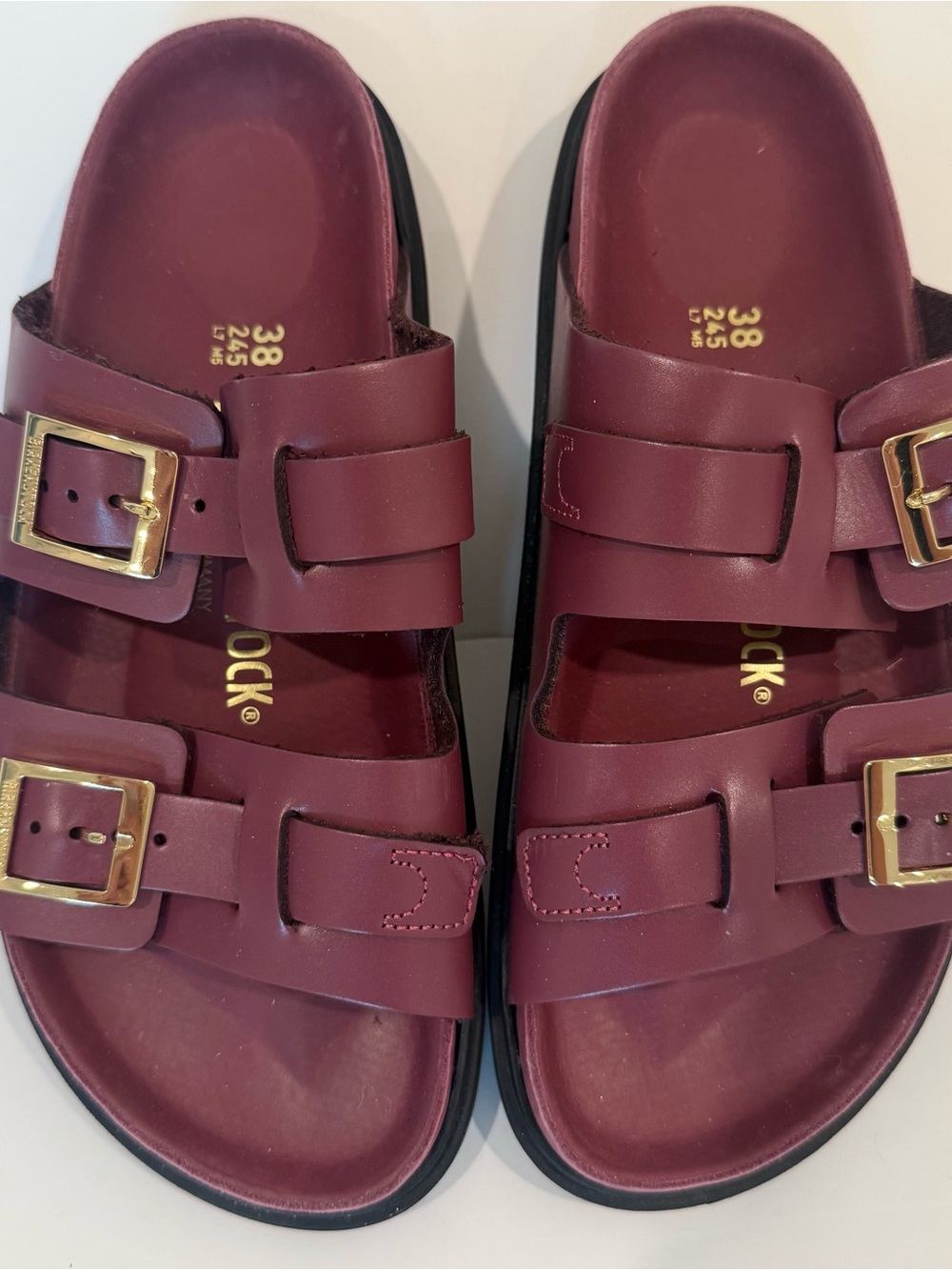 Birkenstock St Barths Slides - Burgundy/Women’s Sandal 38 - Picture 2 of 7